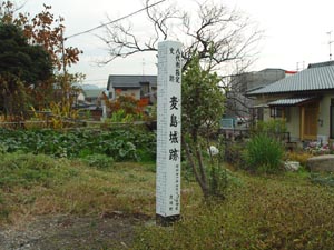 麦島城跡の碑