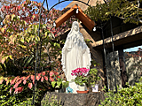 庭のマリア像